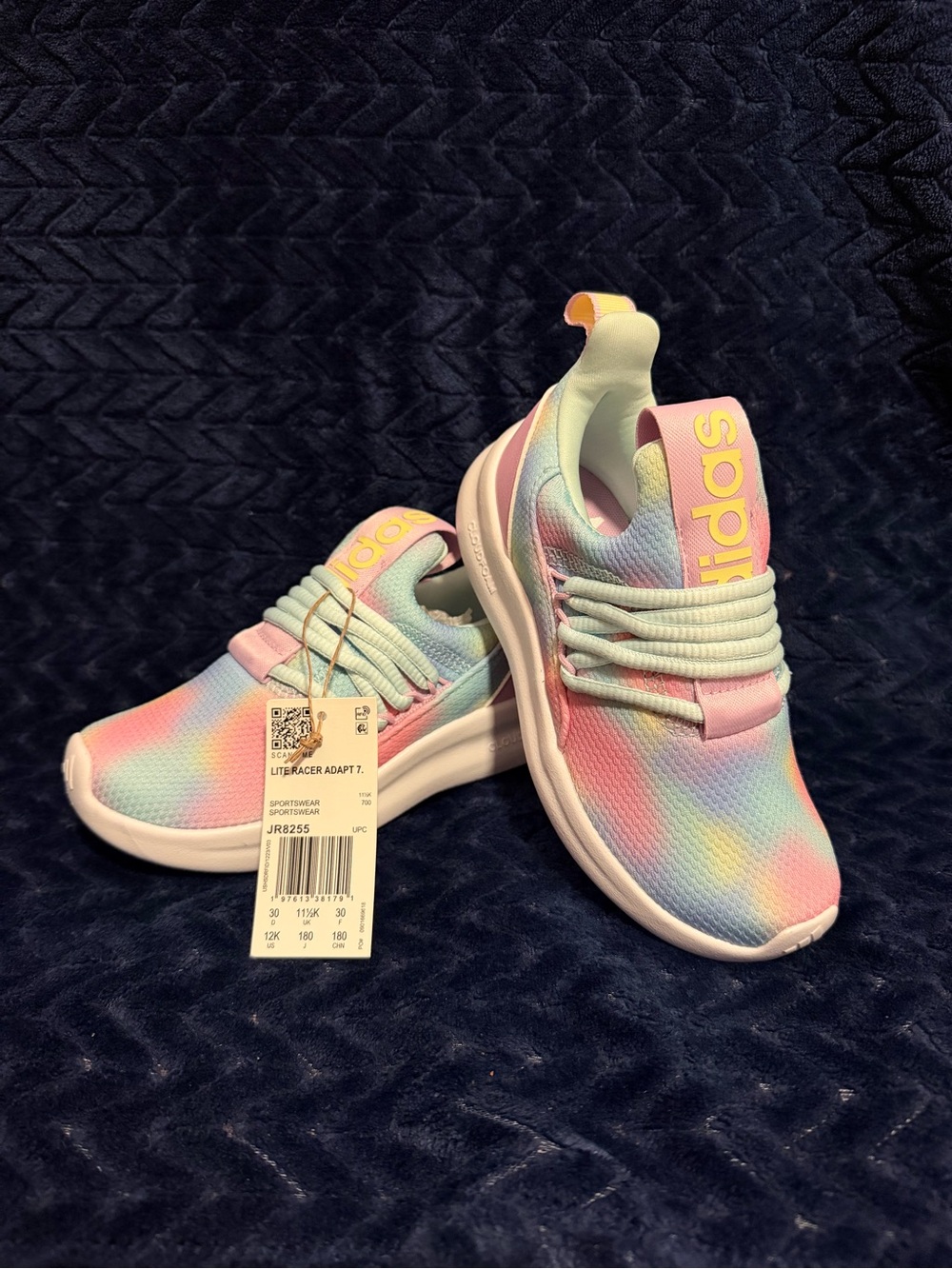 adidas Kids Pastel Rainbow Slip-On Sneakers - Pink, Blue, Yellow